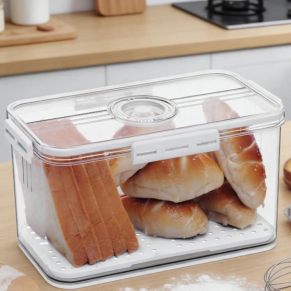 Wudkey 1 Piece Time Recording Bread Box with Airtight Lid for Homemade ...