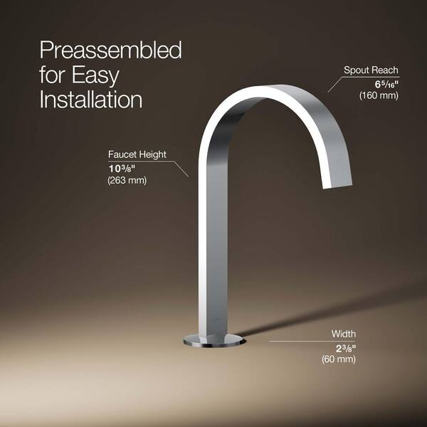 KOHLER Components Bathroom Sink Spout with Ribbon Design in Polished Chrome