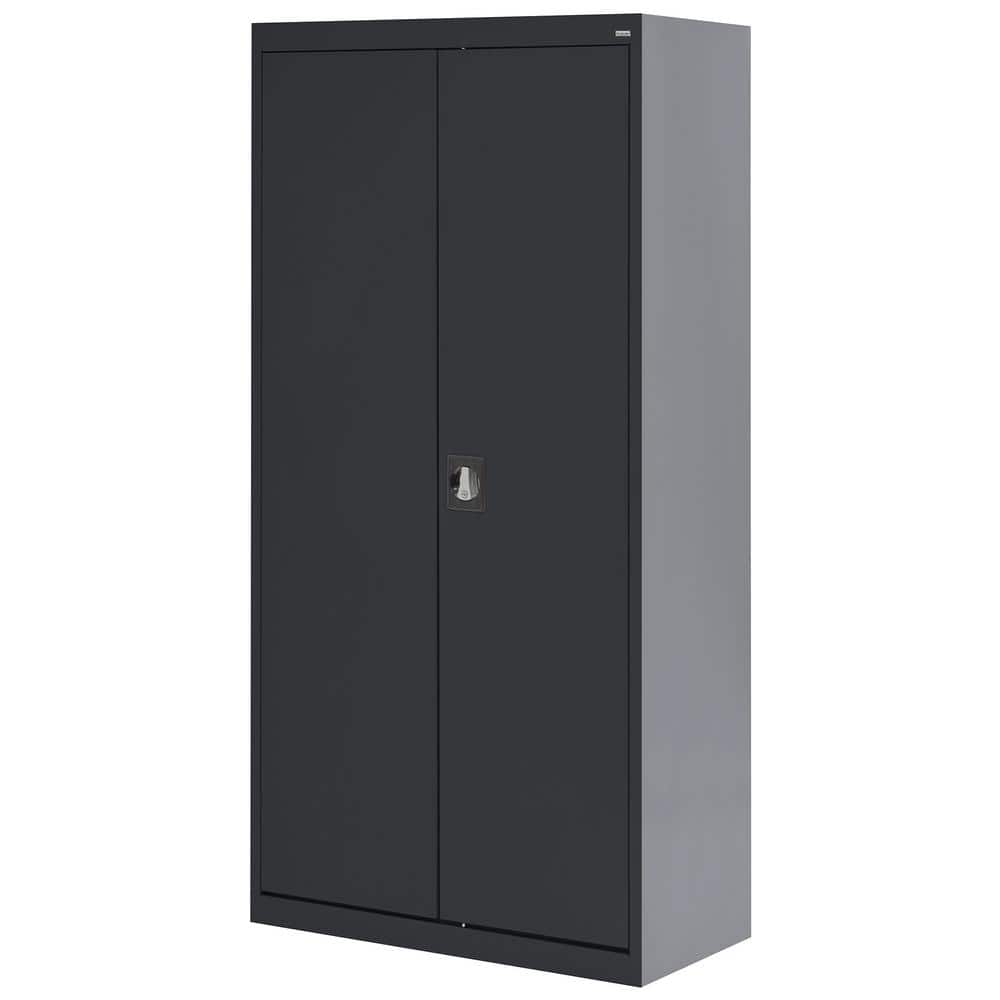 Black Steel 72" Heavy-Duty Wardrobe Storage Cabinet