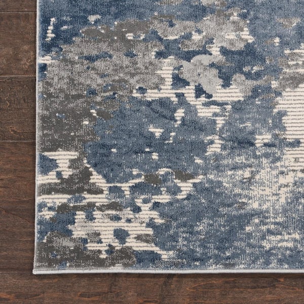 Titus Handmade Solid Blue/ Gray Area Rug (9' X 13') - 9' x 13