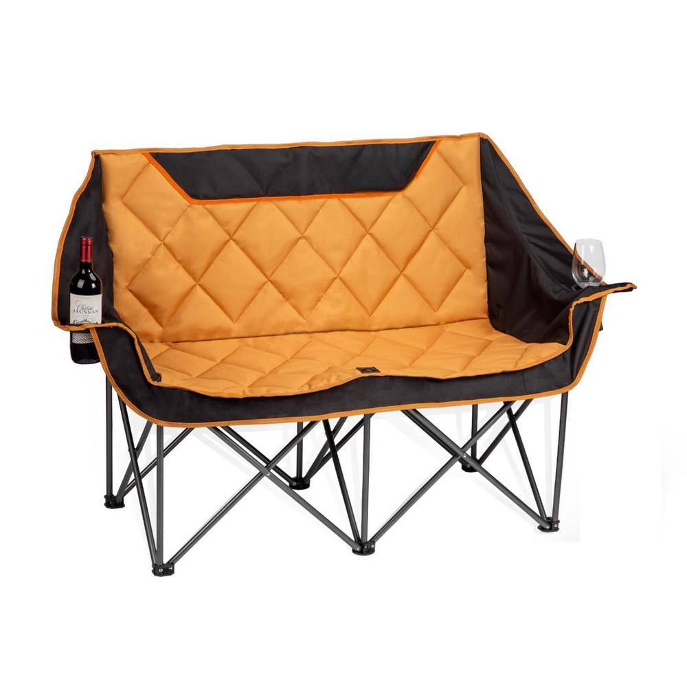 Oversized Folding Double Duo Camping Chair with Padded Seats and Armrests Support-Orange price history on PriceWatchPro
