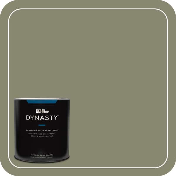 BEHR DYNASTY 1 qt. #400F-6 Grasshopper Wing Satin Enamel Interior Stain-Blocking Paint & Primer