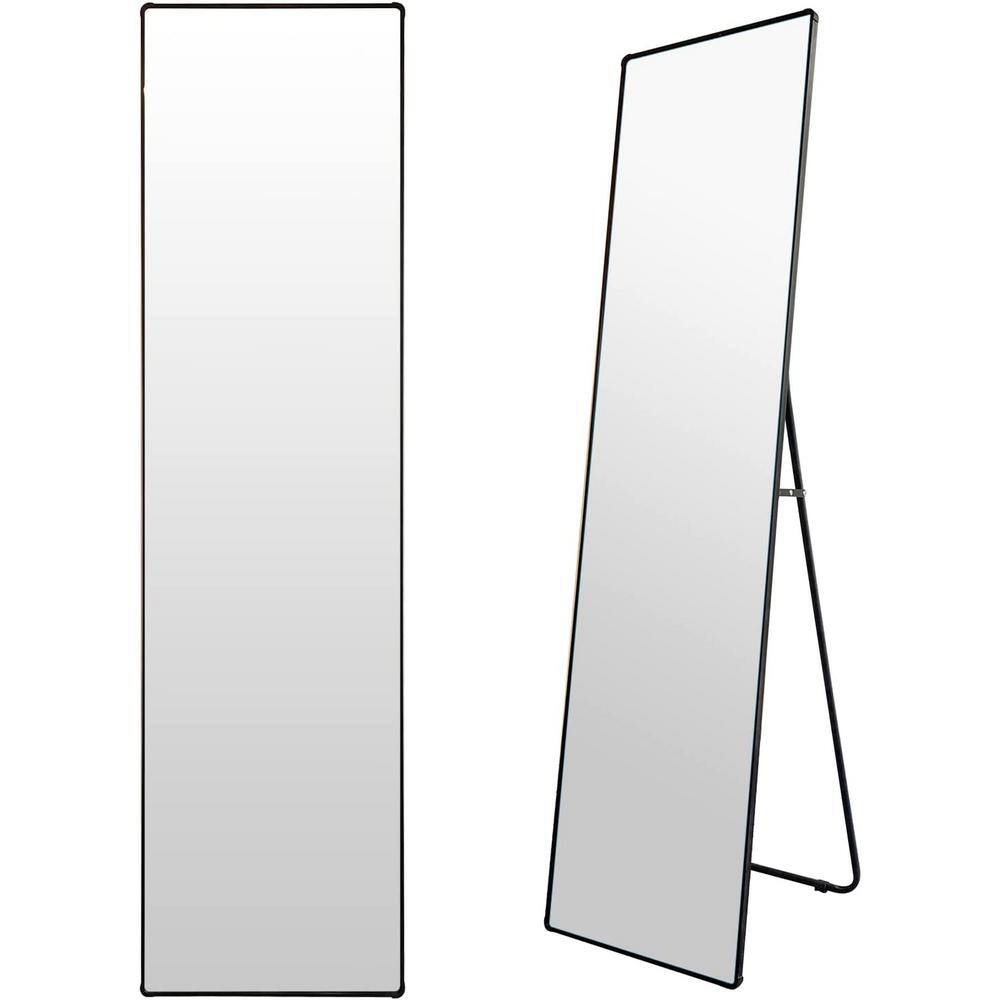 16 in. W x 61 in. H Rectangular Metal Black Modern Classic FullLength