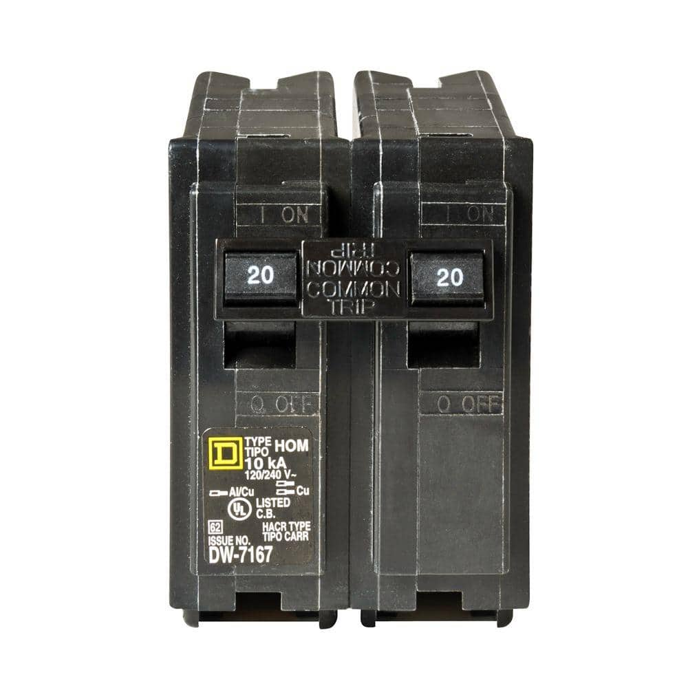 Square D Homeline 20 Amp 2-Pole Circuit Breaker-HOM220CP - The Home Depot