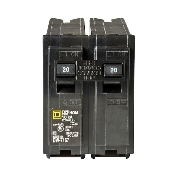20 A 2 Pole Square D QO220CP Miniature Circuit Breaker 120//240 VAC for sale online