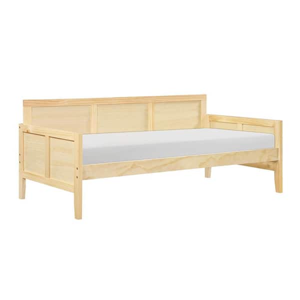 Lazzara Spaced Natural Pine Finish Pine Veneer Wood Frame Twin