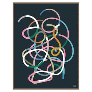 "Color Lines" by Dan Hobday 1-Piece Floater Frame Giclee Abstract Canvas Art Print 42 in. x 32 in.
