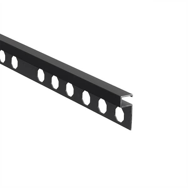 Novolistel 3 Matt Black 3/8 in. x 98-1/2 in. Aluminum Tile Edging Trim