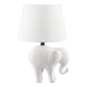 19 in. White Novelty Table Lamp with Ceramic Base