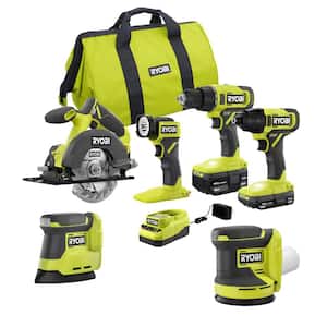 ONE+ 18V Cordless 4-Tool Combo Kit with 1.5 Ah Battery, 4.0 Ah Battery, Charger, and (2) Sanders