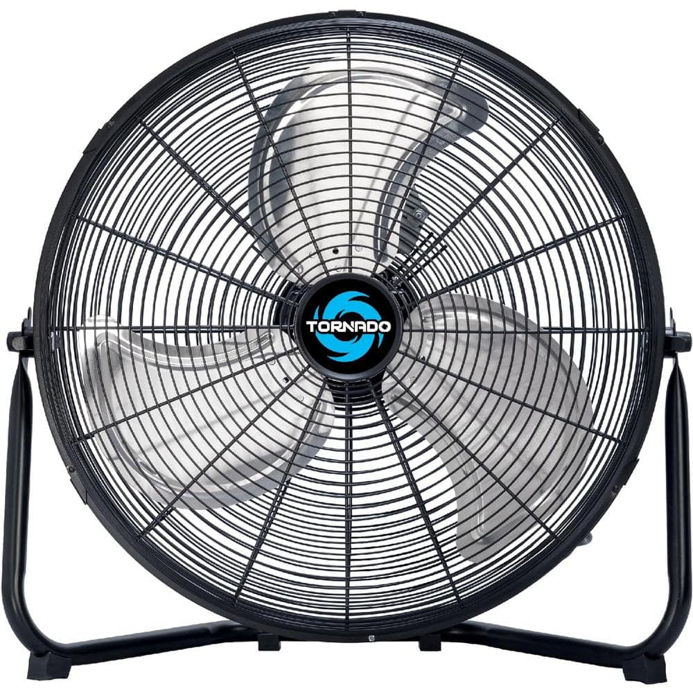 Tornado 18 in. High Velocity Metal Floor Fan, 3-Speed Powerful Cooling Industrial Fans, 120° Tilt, UL safety Listed, Black
