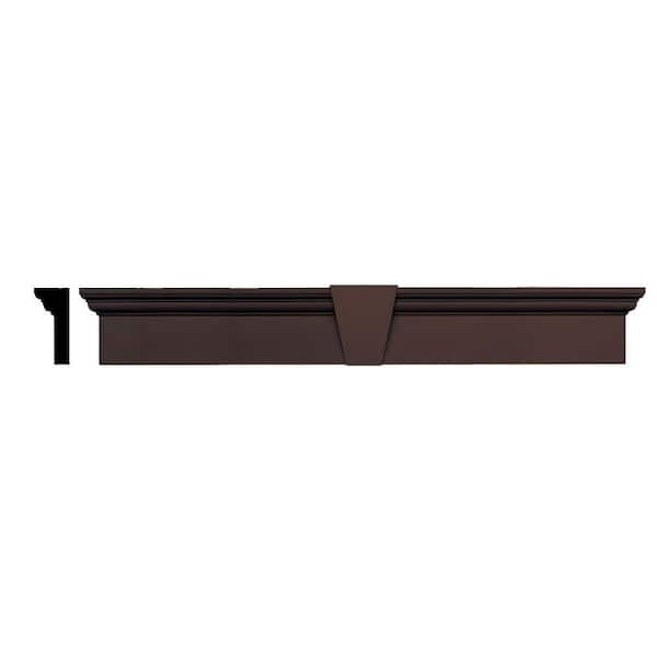 Builders Edge 3-3/4 in. x 9 in. x 65-5/8 in. Composite Flat Panel Window Header with Keystone in 009 Federal Brown