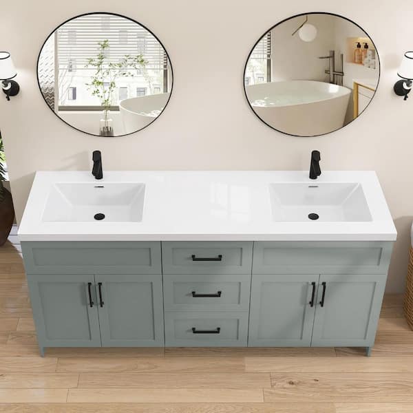 Zeafive Tor 72 in. W x 22 in. D Solid Surface Cultured Marble