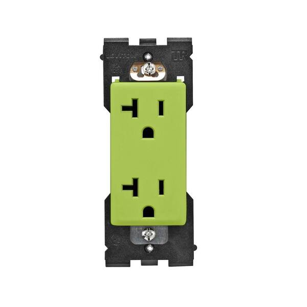 Leviton Renu 20 Amp Tamper Resistant Duplex Outlet - Granny Smith Apple-DISCONTINUED