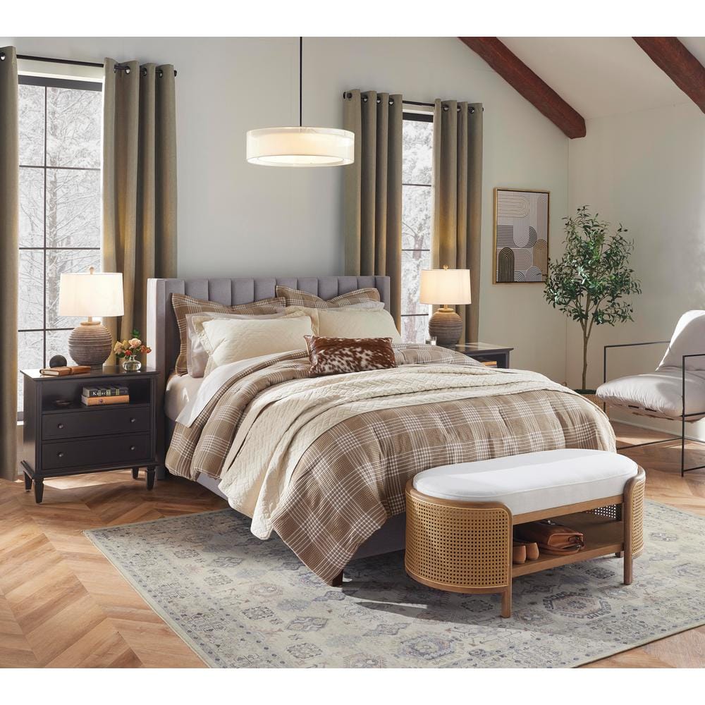 Ivory Pillow Top Luxe Accent Chair with Black Iron Frame