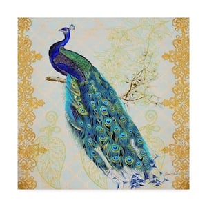 Peacock Decor Red - Wrapped Canvas Graphic Art Print Ebern Designs Size: 35 H x 35 W x 2 D