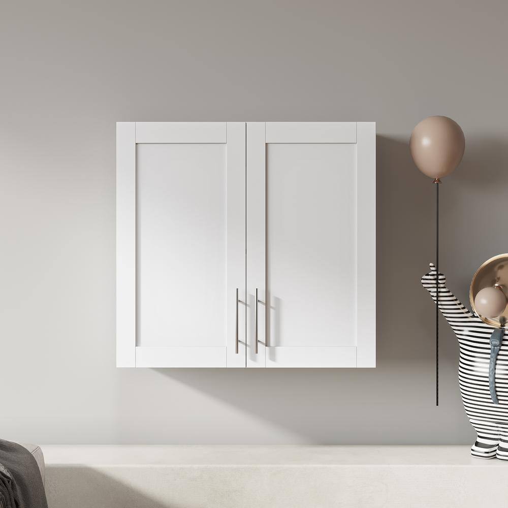 31.5 in. W x 11.81 in. D x 29.92 in. H Bathroom Storage Wall Cabinet in White, Stackable Wall Mounted Storage Cabinet price history on PriceWatchPro