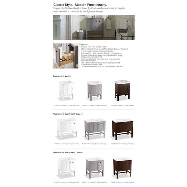 KOHLER Tresham 23.5 in. W x 32 in. H Framed Bathroom Vanity Mirror in Linen White