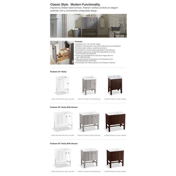 KOHLER Tresham 30 in. W x 22 in. D x 34.5 in. H Bathroom Vanity Cabinet without Top in Woodland