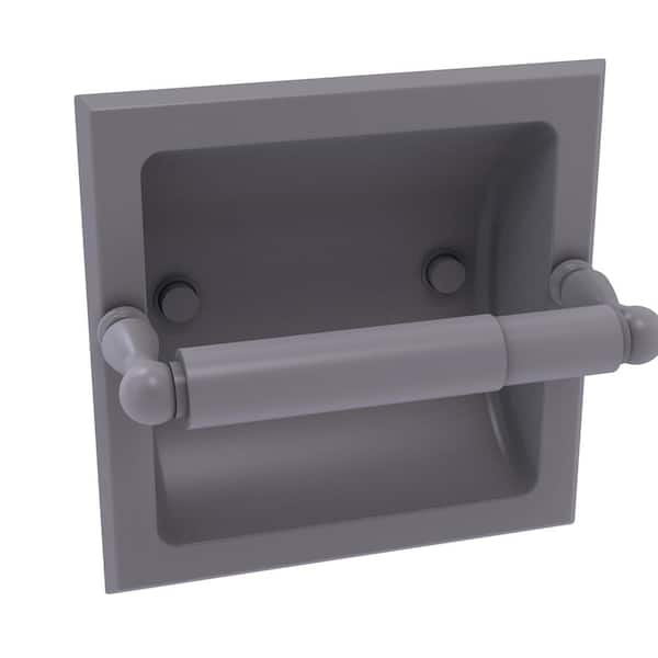 Allied Brass Regal Recessed Toilet Paper Holder in Matte Gray