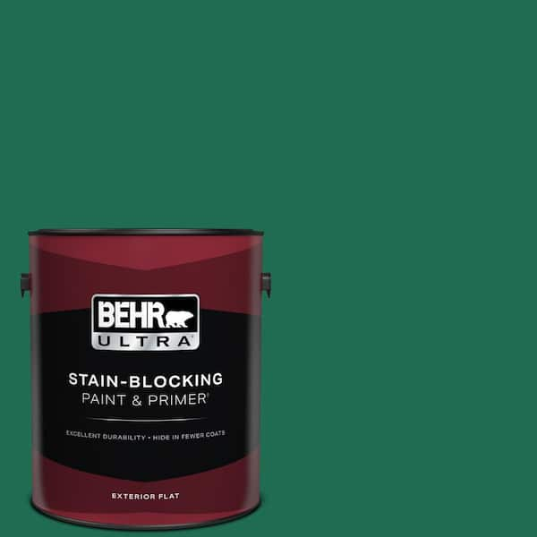 BEHR ULTRA 1 gal. #P430-7 Sparkling Emerald Flat Exterior Paint & Primer