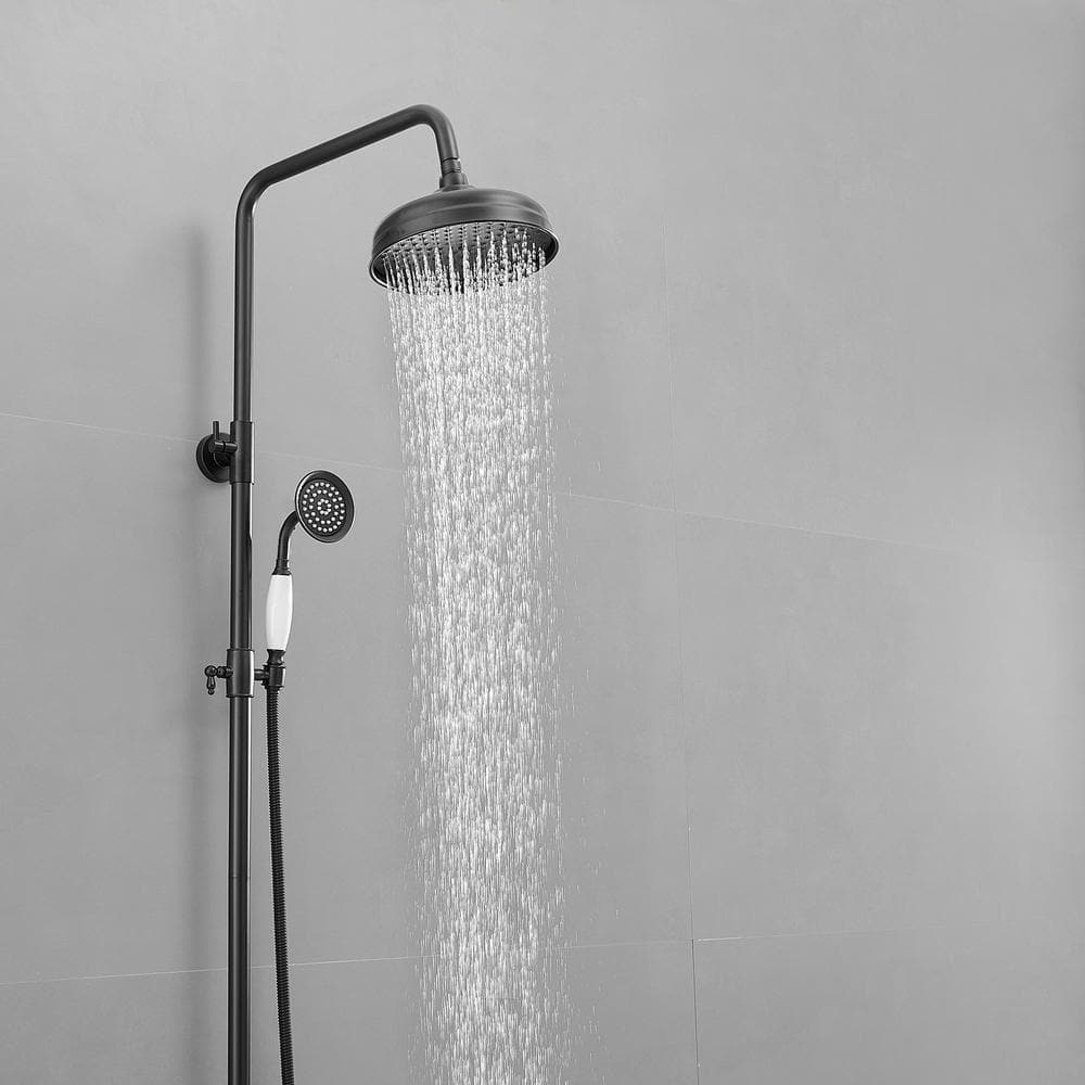 Matte Black Adjustable Height Dual Shower Head System