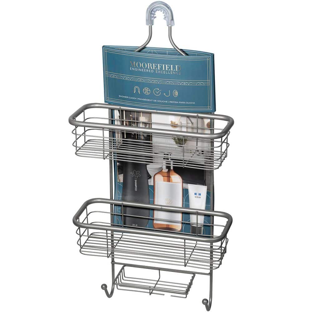 3-Tier Over the Shower Caddy with Tubular Accents in Matte Gray price history on PriceWatchPro