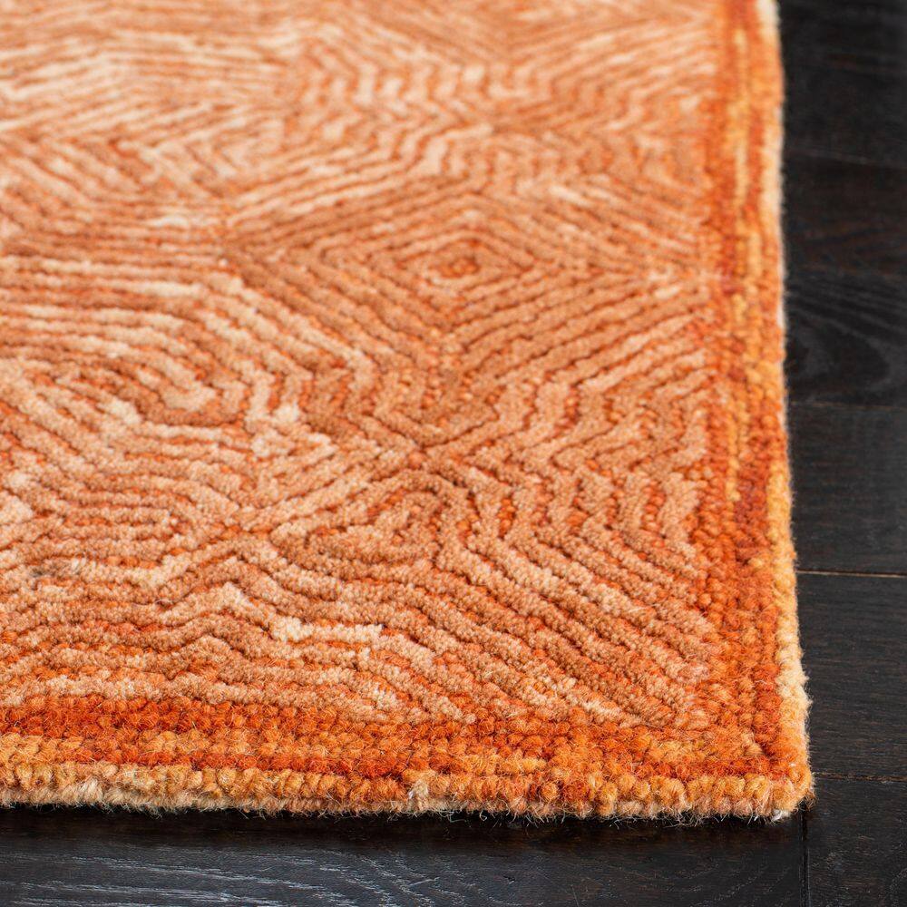 Handmade Rust Wool 8' x 10' Tufted Area Rug