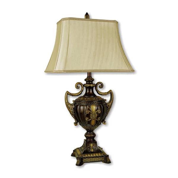 ORE International 30 in. Urn-Shape Table Lamp in Antique Gold