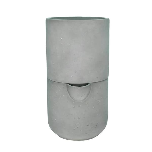 MPG 6 in dia x 8 in. H 2-Piece Stone Rounded Bottom Self Watering Decorative Pot  in Cement