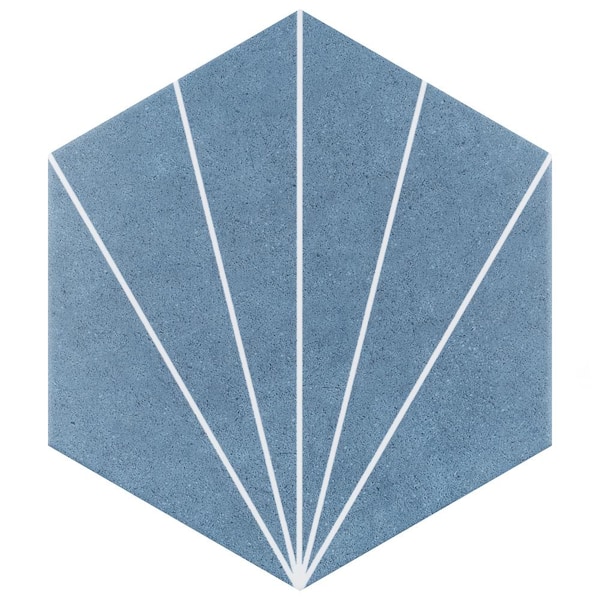 Merola Tile Aster Hex Azul 8-5/8 in. x 9-7/8 in. Porcelain Floor and Wall Tile (11.5 sq. ft./Case)