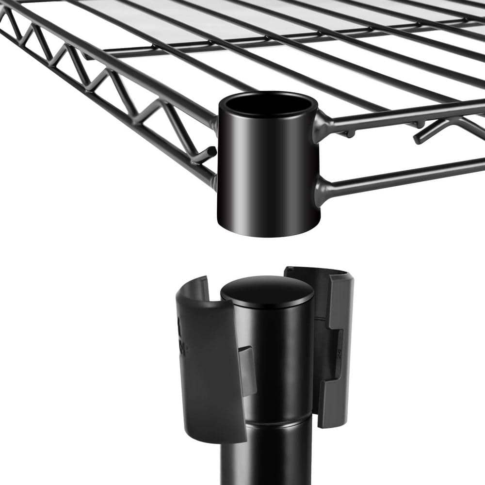 36-Inch Black Metal 4-Tier Heavy Duty Storage Shelving Unit