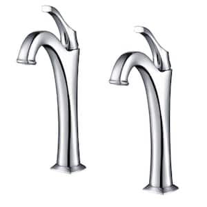 Arlo Single Hole Single-Handle Vessel Bathroom Faucet with Pop Up Drain in Chrome (2-Pack)
