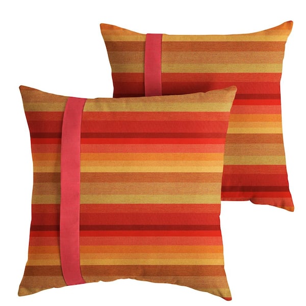 SORRA HOME Sunbrella Astoria Sunset Outdoor Knife Edge Throw Pillows (2-Pack)