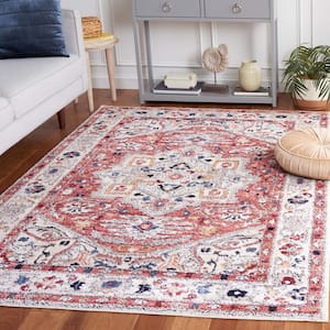 Luna Beige 5 ft. x 8 ft. Border Ornate Area Rug