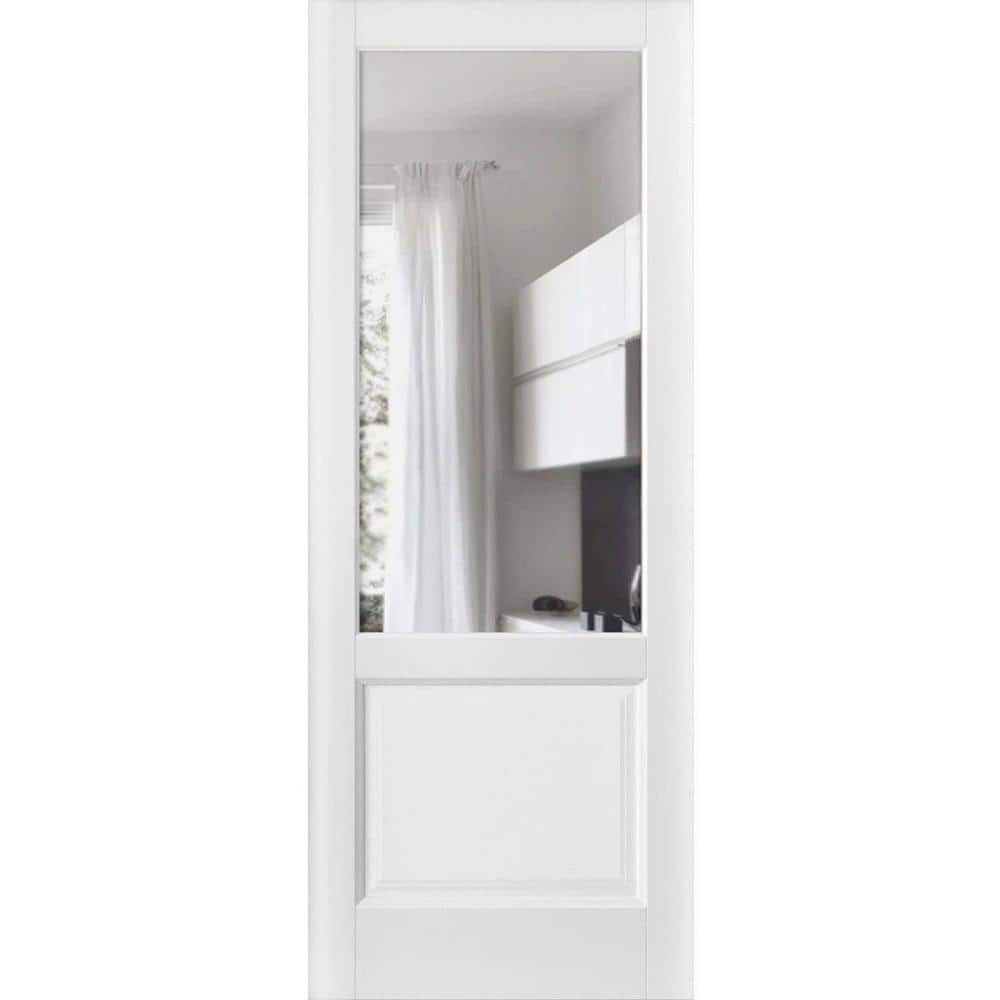 28 in. x 80 in. Solid Wood Clear Glass White Interior Door Slab price history on PriceWatchPro
