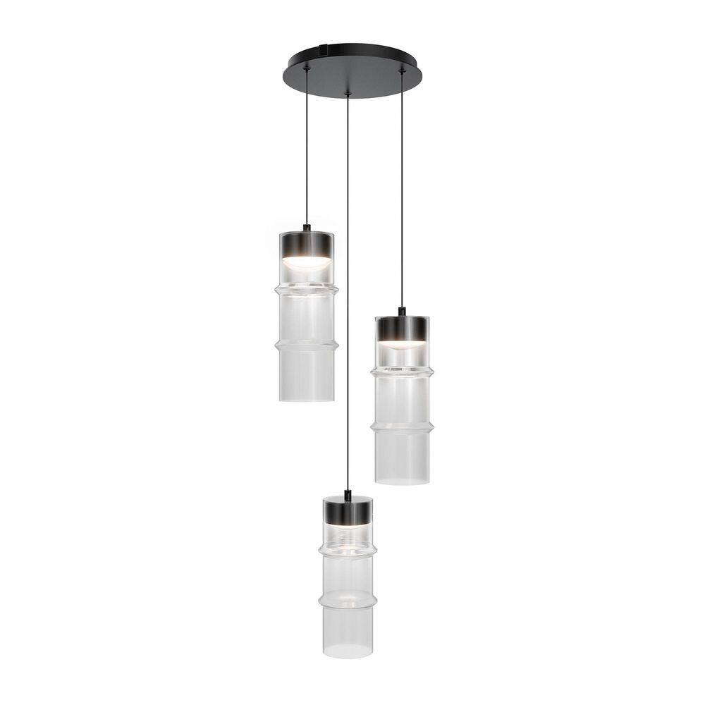 Kanister Round Multi Black/White Glass Indoor Pendant Light with Glass Shade Integrated LED 3000K price history on PriceWatchPro