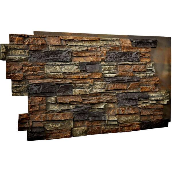 Ekena Millwork 1-1/2 in. x 48 in. x 25 in. Redstone Urethane Stacked Stone Wall Panel