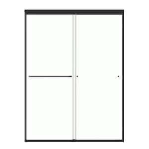 50 to 54 in. W. x 72 in. H Double Sliding Framed Shower Door in Matte Black with 1/4 in. (6 mm) Clear Glass