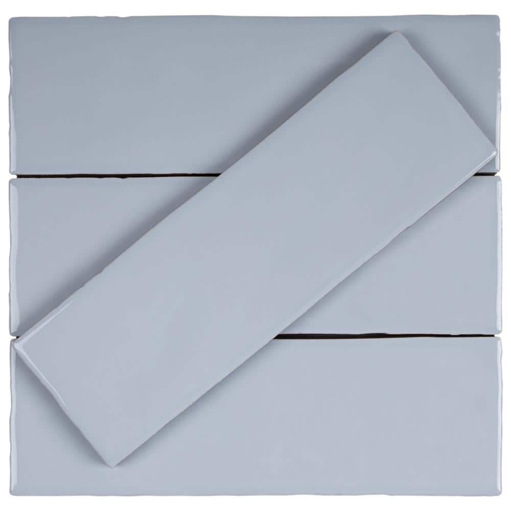 Sky Blue Glossy Porcelain Rectangular Wall and Floor Tile