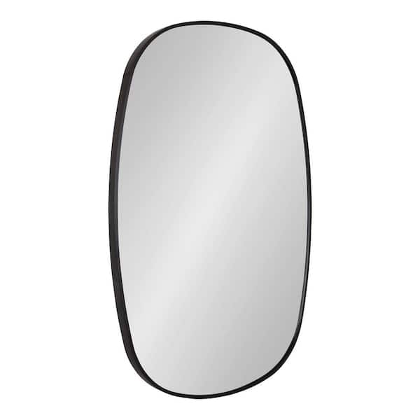 Kate and Laurel Zayda 20.07 in. x 30.00 in. Black Oval Framed Modern Decorative Wall Mirror