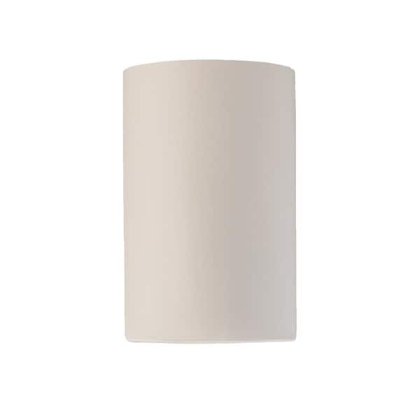 Justice Design Ambiance 1-Light Matte White Solar LED Outdoor Wall Lantern Sconce