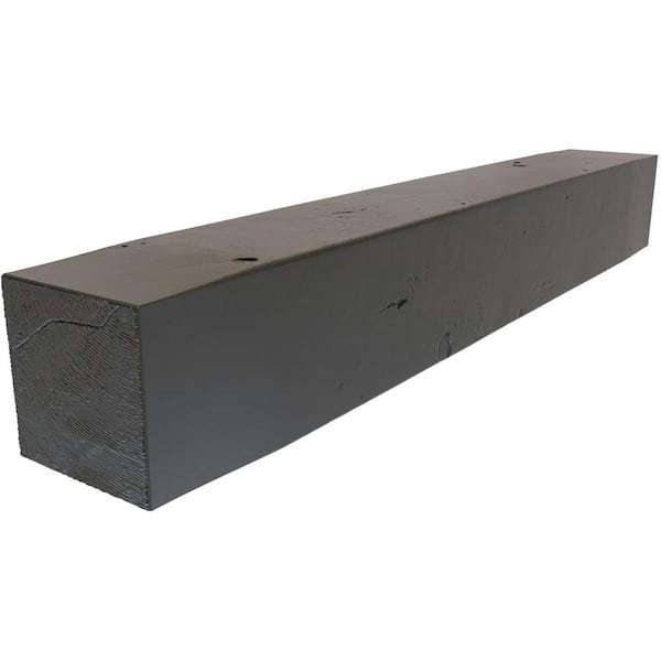 Ekena Millwork 4 in. x 4 in. x 3 ft. Knotty Pine Polyurethane Faux Wood Beam Fireplace Cap-Shelf Mantel