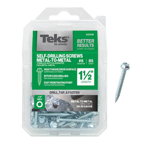 #8-15 x 1-1/2 in. External Hex Washer Head Sharp Point Screw (85-Pack)