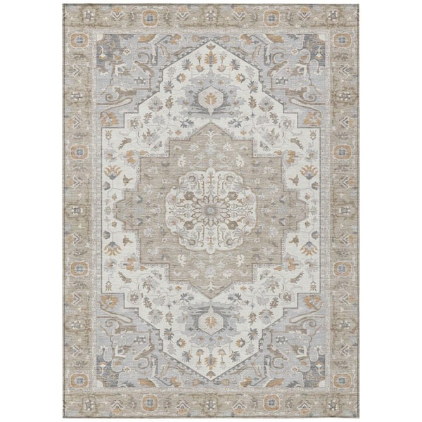 Chantille Machine Washable Indoor/Outdoor Abstract ACN2674 Beige 5 ft. x 7 ft. 6 in. Area Rug