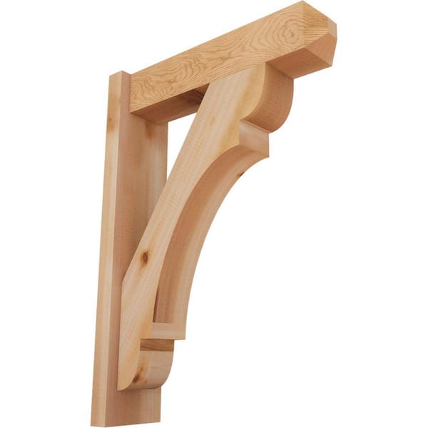 Ekena Millwork 6 in. x 28 in. x 20 in. Western Red Cedar Olympic Craftsman Smooth Outlooker