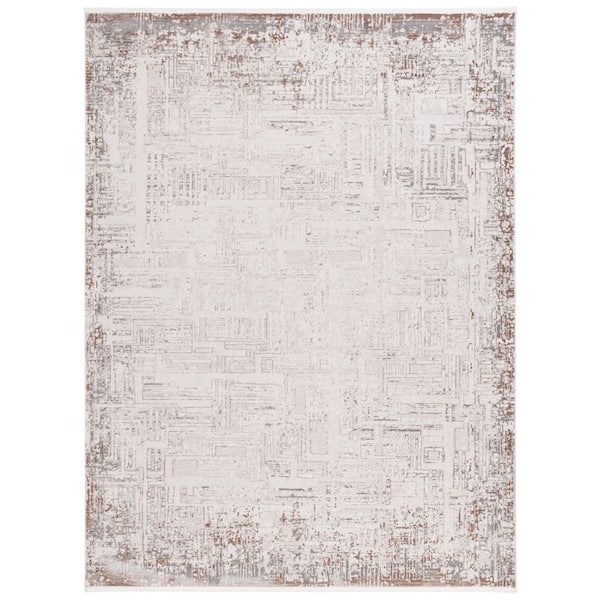 Diamond 9 ft. x 12 ft. Beige/Gray Brown Distressed Marle Area Rug