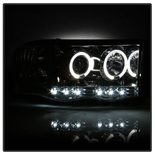 Dodge Ram 1500 02-05 / Ram 2500/3500 03-05 Projector Headlights - LED Halo  - LED ( Replaceable LEDs ) - Chrome