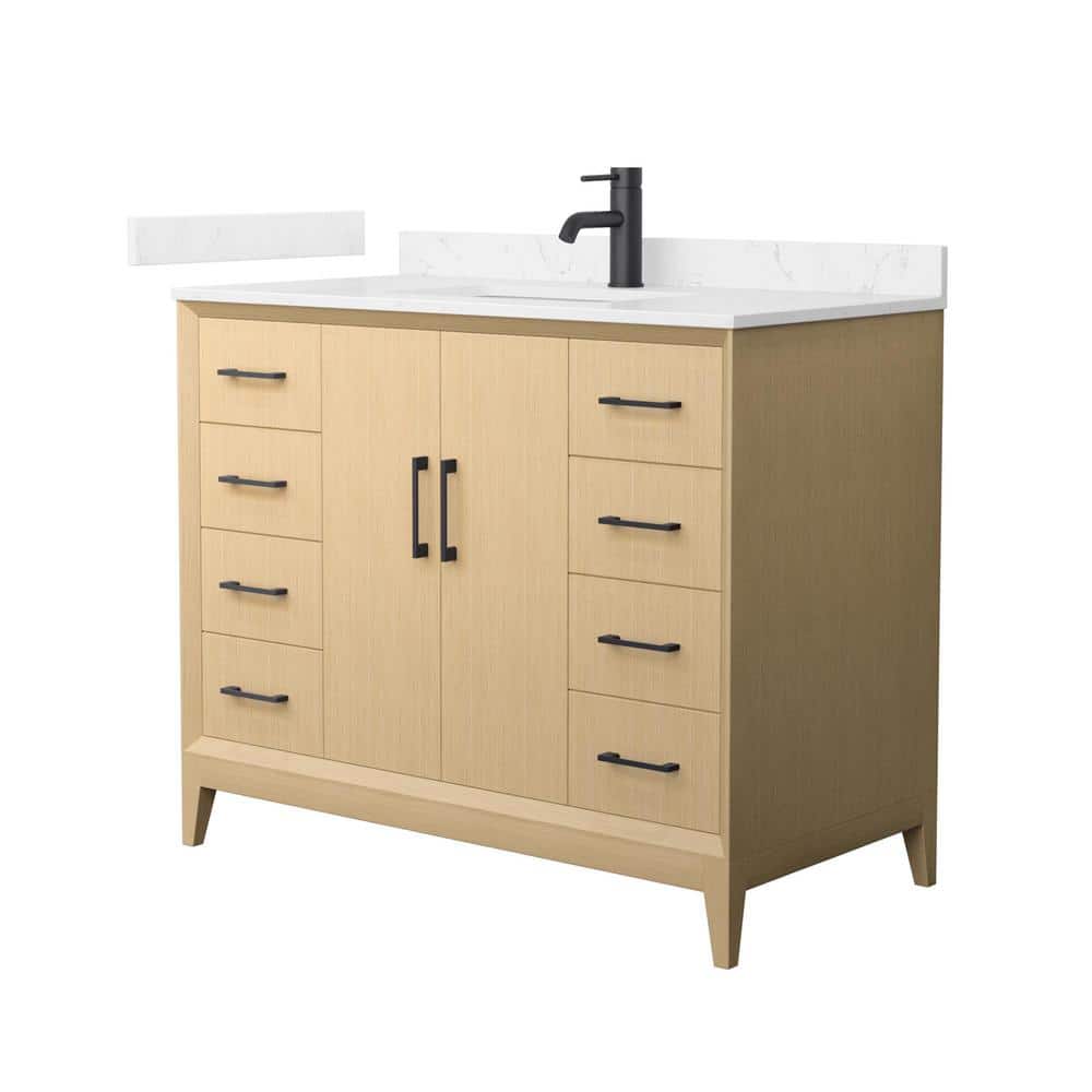 Janna 42 in. Single Freestanding White Oak Bath Vanity with Carrara Cultured Marble Top (Assembled) price history on PriceWatchPro