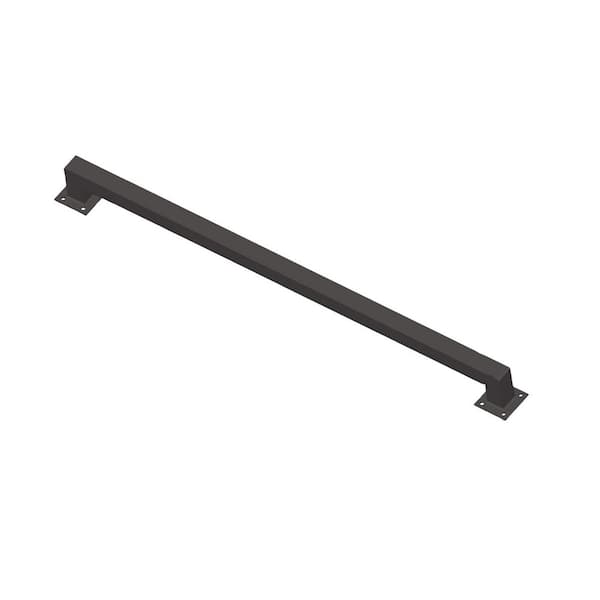 5FT Pressure-Treated Black Iron Hand Rail Sturdy Safety Staircase Wall Mount 500lbs Load Indoor Outdoor